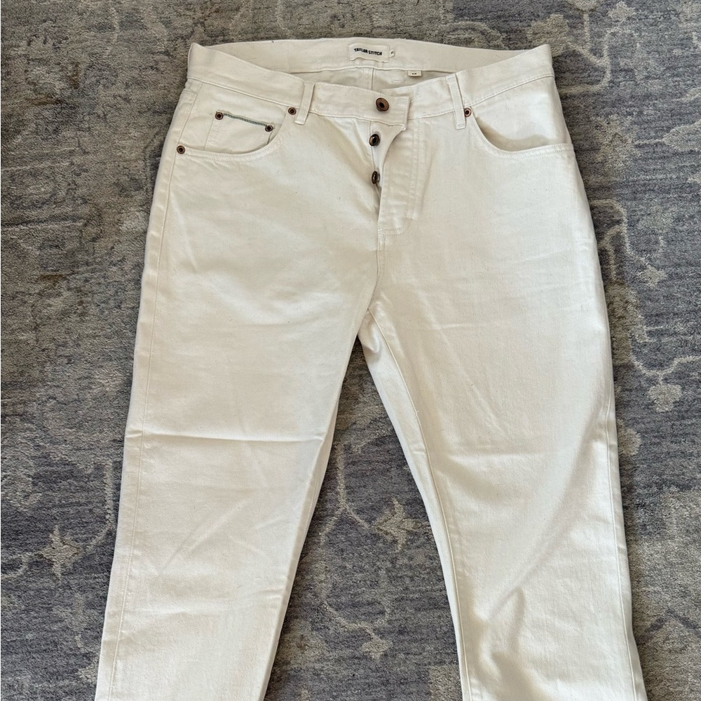NEVER WORN Taylor Stitch Cream/White Slim Jeans Men’s 33W